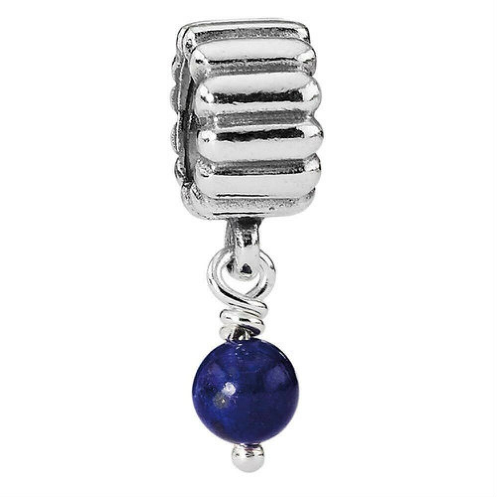 Pandora Genuine 925 ALE LAPIS Lazuli Dangle BIRTHSTONE Charm - 790166L RRP£45!!!