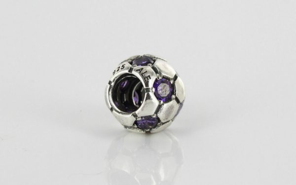 Pandora Charm 925 ALE - Football Purple Cubic Zirconia - 790444ACZ RRP£70!!!