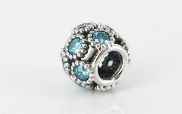 PANDORA Genuine 925 ALE Teal Openwork Sparkling Circles Charm 791296MCZ RRP£55!!!