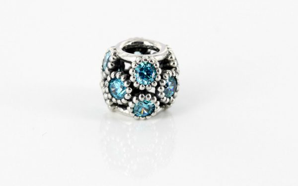 PANDORA Genuine 925 ALE Teal Openwork Sparkling Circles Charm 791296MCZ RRP£55!!!