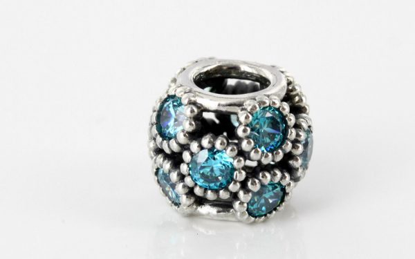 PANDORA Genuine 925 ALE Teal Openwork Sparkling Circles Charm 791296MCZ RRP£55!!!