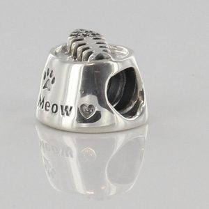 GENUINE PANDORA STERLING SILVER S925ALE-CAT BOWL CHARM -791716CZ RRP£55!!!