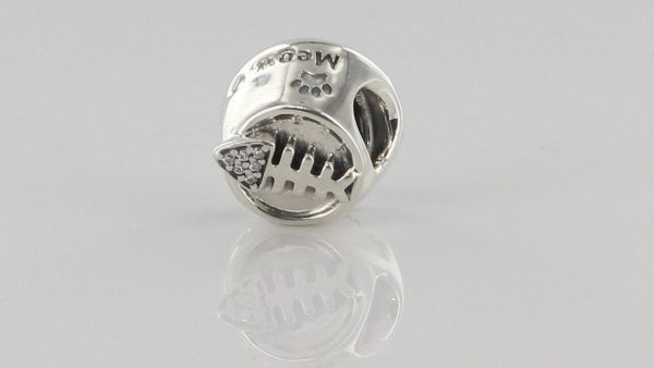 GENUINE PANDORA STERLING SILVER S925ALE-CAT BOWL CHARM -791716CZ RRP£55!!!