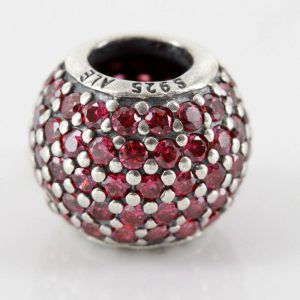 Genuine Pandora S925 ALE Silver Charm - Red Pave Ball - 791051CZR RRP£75!!!