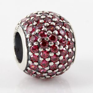 Genuine Pandora S925 ALE Silver Charm - Red Pave Ball - 791051CZR RRP£75!!!