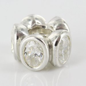 Pandora Genuine S925 ALE Silver Charm - Oval Cubic Zirconia- 790311CZ RRP£75!!!