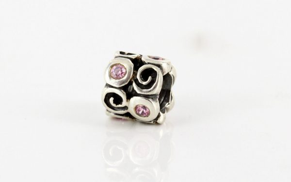 Pandora Genuine Unique Silver Charm - Pink Zirconia Swirl - 790263PCZ RRP£55!!!