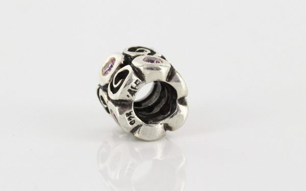 Pandora Genuine Unique Silver Charm - Pink Zirconia Swirl - 790263PCZ RRP£55!!!