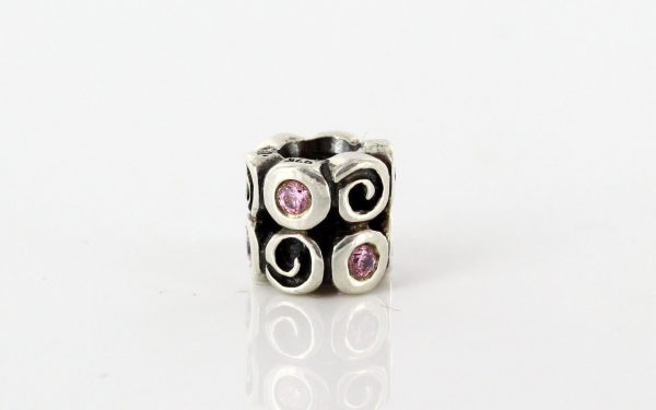 Pandora Genuine Unique Silver Charm - Pink Zirconia Swirl - 790263PCZ RRP£55!!!