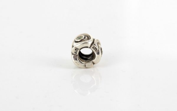 PANDORA Authentic Silver and Green Zirconia Spirals Charm 790318CZP RRP£55!!!