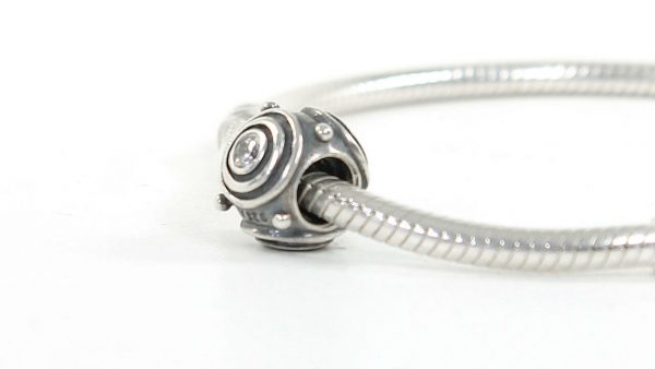 Genuine Pandora Unique Silver ZIRCONIA CIRCLES Charm - 790120CZ RRP£50!!!