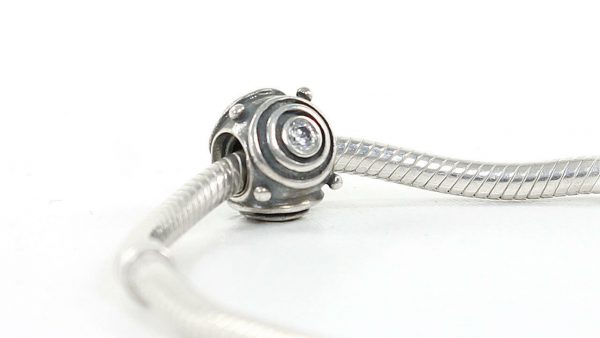 Genuine Pandora Unique Silver ZIRCONIA CIRCLES Charm - 790120CZ RRP£50!!!