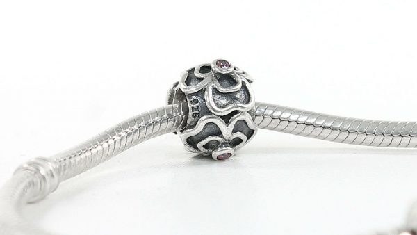 PANDORA Genuine Silver and Pink Zirconia Floral Lattice Charm 790413CZS RRP£60!!!