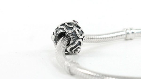 PANDORA Genuine Silver and Pink Zirconia Floral Lattice Charm 790413CZS RRP£60!!!