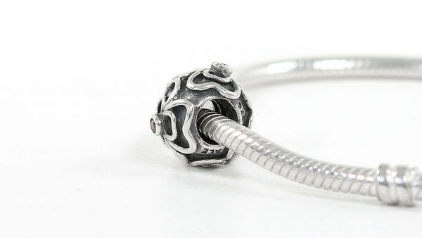 PANDORA Genuine Silver and Pink Zirconia Floral Lattice Charm 790413CZS RRP£60!!!