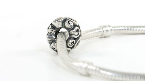 Pandora Genuine 925 ALE Silver & BROWN SPOT AND SWIRL Charm - 790330BCZ RRP£65!!!