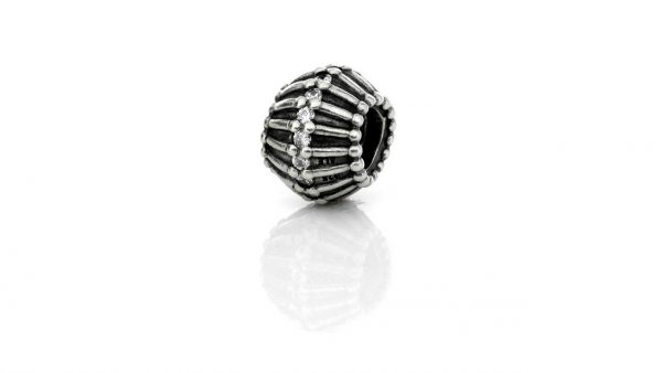 Genuine PANDORA 925 ALE Silver Ribbon Charm Clear Zirconia 790545CZ RRP£125!!!