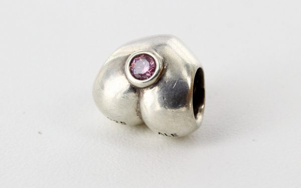 Pandora Genuine S925 ALE Silver PINK SPARKLING HEART Charm - 790134PCZ RRP£50!!!