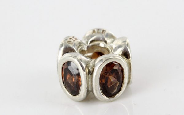 Pandora Genuine 925 ALE Silver BROWN OVAL LIGHTS Charm - 790311BCZ RRP£65!!!