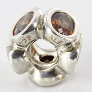 Pandora Genuine 925 ALE Silver BROWN OVAL LIGHTS Charm - 790311BCZ RRP£65!!!