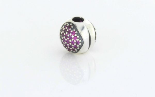 Pandora Genuine S925 ALE Silver Clip PINK PAVE HEART CLIP-791053CZS RRP£55!!!