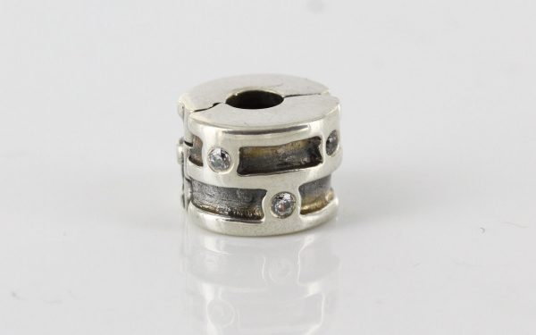 Pandora Genuine 925 ALE Silver Abstract Clip with Clear CZ - 790291CZ RRP£75!!!