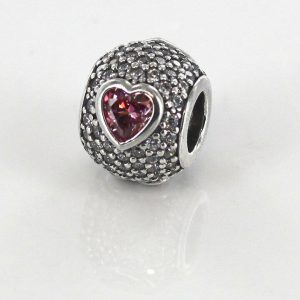 PANDORA Genuine S925 ALE-CAPTIVATING PAVE HEART SILVER CHARM-791815CZS RRP£70!!!