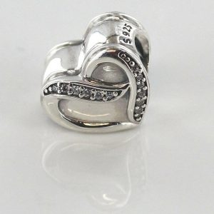 PANDORA Genuine Unique S925 ALE-RIBBON OF LOVE SILVER CHARM-791816CZ RRP£50!!!