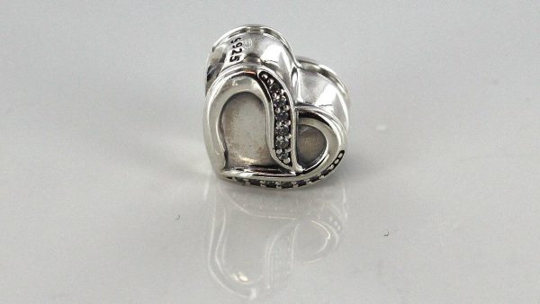 PANDORA Genuine Unique S925 ALE-RIBBON OF LOVE SILVER CHARM-791816CZ RRP£50!!!