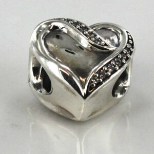 PANDORA Genuine Unique S925 ALE-RIBBON OF LOVE SILVER CHARM-791816CZ RRP£50!!!