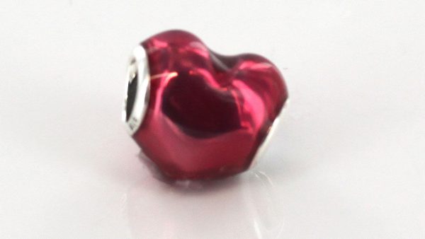 PANDORA S925 ALE Genuine Unique HEART BEAT SILVER CHARM 791814EN62 RRP£50!!!