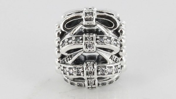 PANDORA Genuine S925 ALE-SHIMMERING SENTIMENTS OPENWORK CHARM-791779CZ RRP£50!!!