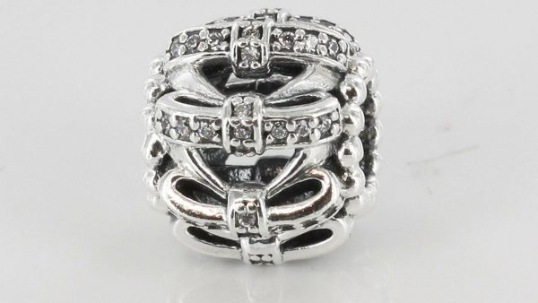 PANDORA Genuine S925 ALE-SHIMMERING SENTIMENTS OPENWORK CHARM-791779CZ RRP£50!!!