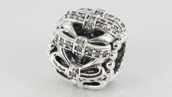 PANDORA Genuine S925 ALE-SHIMMERING SENTIMENTS OPENWORK CHARM-791779CZ RRP£50!!!