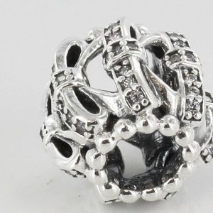 PANDORA Genuine S925 ALE-SHIMMERING SENTIMENTS OPENWORK CHARM-791779CZ RRP£50!!!