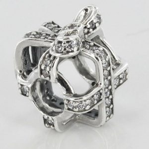 GENUINE PANDORA Unique S925 ALE-ALL WRAPPED UP SILVER CHARM-791766CZ RRP£65!!!