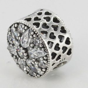 GENUINE PANDORA S925 ALE-RADIANT BLOOM SILVER CHARM-791762CZ RRP£65!!!