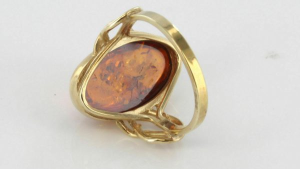 Italian Unique Handmade German Baltic Amber Ring in 9ct solid Gold- GR0004 RRP £295!!!