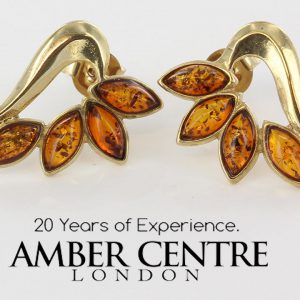 Italian Made Unique German Baltic Amber Studs In 9ct Gold GS0106 RRP£245!!!