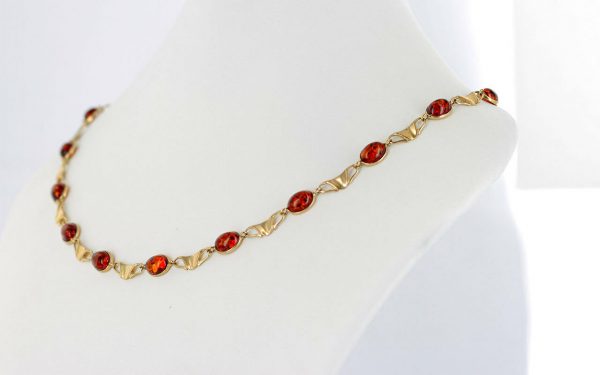 Italian Made Elegant German Baltic Amber Necklace 9ct solid Gold- GN0034H RRP£1225!!!