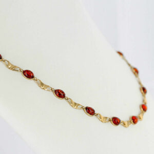 Italian Made Elegant German Baltic Amber Necklace 9ct solid Gold- GN0034H RRP£1225!!!