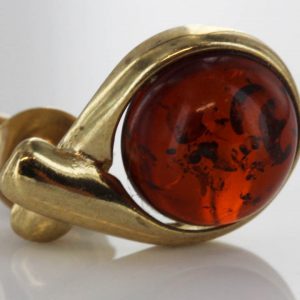 Italian Made "Kiss" German Baltic Amber Stud In 9ct Solid Gold GS0088 RRP£195!!!