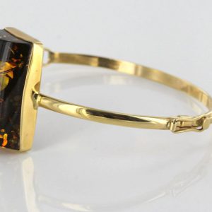 Bangle In 14ct solid Gold Italian Handmade German Green Baltic Amber GBAN004 RRP£2000!!!