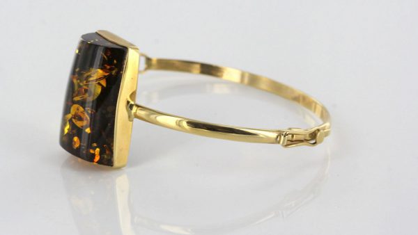 Bangle In 14ct solid Gold Italian Handmade German Green Baltic Amber GBAN004 RRP£2000!!!