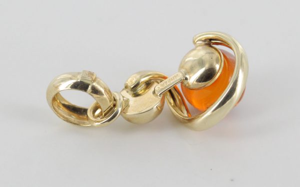 Italian Made Modern German Baltic Amber Pendant in 9ct solid Gold GP0013 RRP£175!!!