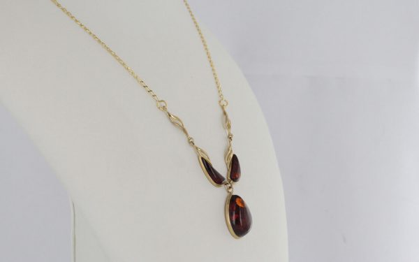 Italian Handmade German Baltic Amber Necklace in 9ct solid Gold- GN0021 RRP£575!!!