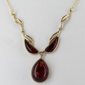 Italian Handmade German Baltic Amber Necklace in 9ct solid Gold- GN0021 RRP£575!!!