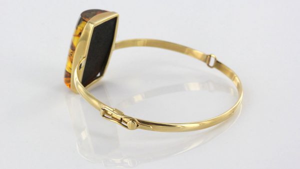 Bangle In 14ct solid Gold Italian Handmade German Green Baltic Amber GBAN004 RRP£2000!!!