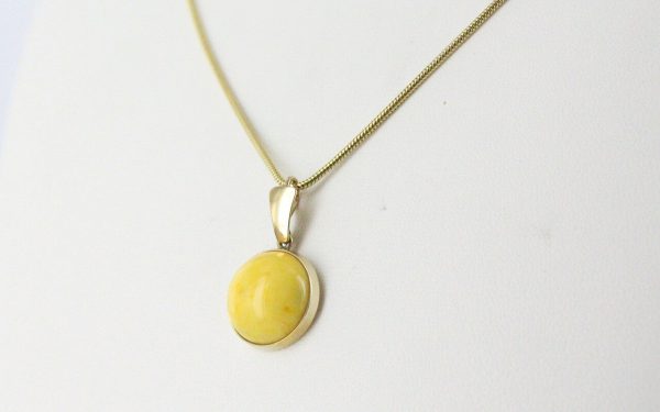 Italian Made Milky Butterscotch German Baltic Amber Pendant In 9ct solid Gold GP0016y RRP£225!!!