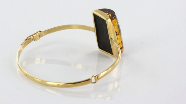 Bangle In 14ct solid Gold Italian Handmade German Green Baltic Amber GBAN004 RRP£2000!!!